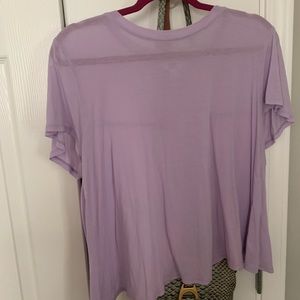 Purple open-back workout top